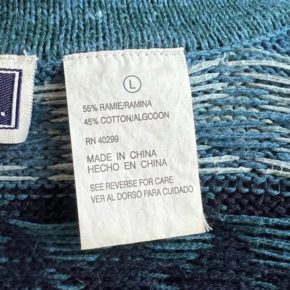 Vintage Erika & Co blue white and black striped patterned collared zip up jacket - Picture 4 of 9